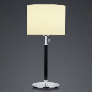 Stolová lampa Pull, textilné tienidlo, 53 cm