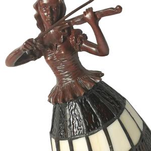 Stolová lampa 5LL-6047 Žena, Tiffany hnedá-biela