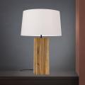 Stolová lampa Dallas kvádrovitý drevený podstavec