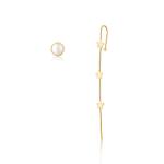 JwL Luxury Pearls Originálne pozlátené asymetrické náušnice JL0811