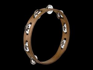 MEINL TAMBOURINE, WOOD SAINLESS STEEL JINGLES,WALNUT