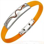 Oranžový gumový náramok - vlniaci sa had U3.18