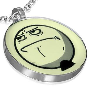 Prívesok MEME FACE z ocele - CHALLENGE ACCEPTED AA27.31