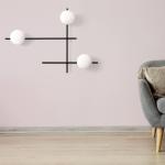 Nástenné svetlo Mikado, mliečne sklo, 3-plameňové