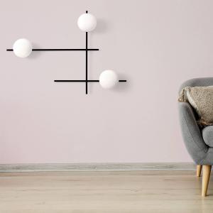 Nástenné svetlo Mikado, mliečne sklo, 3-plameňové