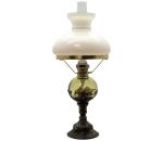 Floriánova huť Petrolejová lampa DRAHOMÍRA 50 cm lesná zelená zdobená cínom