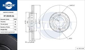 ROTINGER Brzdový kotúč RT 20195-GL