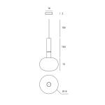 Závesné svietidlo Mose, 1-pl., výška 25 cm, medená