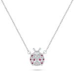 Brilio Silver Krásny strieborný náhrdelník Lienka so zirkónmi NCL107W