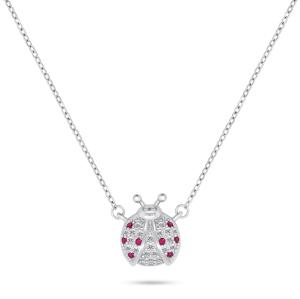 Brilio Silver Krásny strieborný náhrdelník Lienka so zirkónmi NCL107W