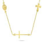 Brilio Silver Slušivý pozlátený náhrdelník s krížom NCL108Y