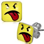 Švorcové puzetky z ocele - smajlík s vyplazeným jazykom AA36.13