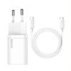 Baseus TZCCSUP-L02 Super Si Quick Nabíječka USB-C 25W + Datový Kabel USB-C  to USB-C 1m White