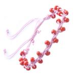 Pletený šnúrkový náramok s oranžovými korálkami Z11.5