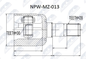 NTY Sada kĺbov hnacieho hriadeľa NPW-MZ-013