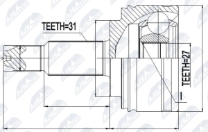 NTY Sada kĺbov hnacieho hriadeľa NPZ-RE-041