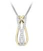 Silver Cat Prepracovaný strieborný náhrdelník so zirkónmi SC507 (retiazka, prívesok)