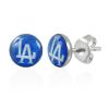 Náušnice z ocele, modré kruhy s nápisom LA S25.19
