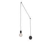 Závesná lampa Habitat decentrálna, 1-pl., čierna