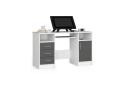Expedo Písací stôl JANA, 124x74x52, biely/grafit