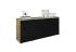 Expedo Komoda AMALIE, 150x68x39,5, dub wotan/čierna lesk + LED