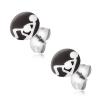 Oceľové náušnice, čierno-biely obrázok so sexuálnou polohou S50.28