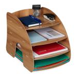 Zásobník na dokumenty so 4 priehradkami RD42747, hnedá