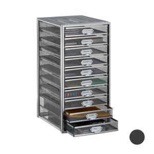 Zásuvkový box A4 s 10 priehradkami RD24817, strieborná