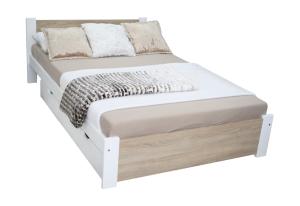 Expedo Posteľ LAPIS + matrac + rošt ZADARMO, 90x200, sonoma + úložný priestor