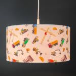 Závesné svietidlo Baustelle s látkovým tienidlom