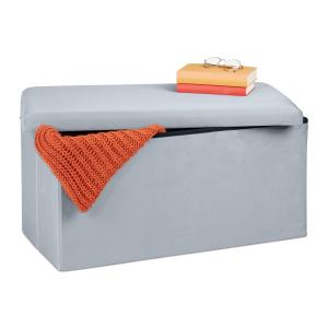 Skladacia zamatová lavica RD37855, šedá