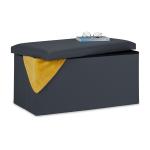 Skladacia kožená lavica RD31586, antracitová