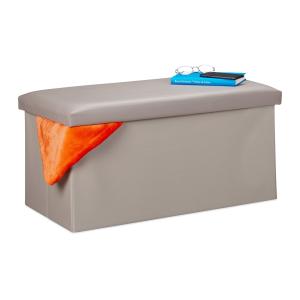 Skladacia kožená lavica RD31586, šedá