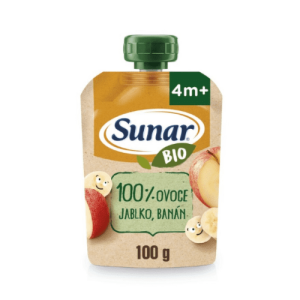 SUNAR Bio ovocná kapsička jablko banán 4m+ 100 g