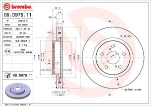 BREMBO Brzdový kotúč 09.D979.11