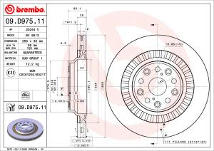 BREMBO Brzdový kotúč 09.D975.11