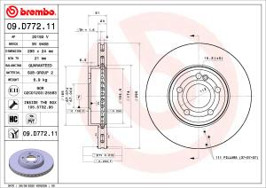 BREMBO Brzdový kotúč 09.D772.11
