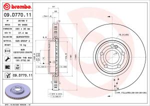 BREMBO Brzdový kotúč 09.D770.11