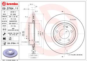 BREMBO Brzdový kotúč 09.D764.11