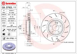 BREMBO Brzdový kotúč 09.D763.11