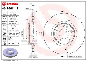 BREMBO Brzdový kotúč 09.D761.11