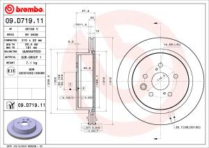BREMBO Brzdový kotúč 09.D719.11