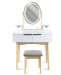 ArtJum Toaletný stolík WERRY s oválnym LED zrkadlom