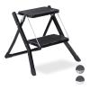 Sklápací rebrík s 2 úrovňami RD25626, čierny
