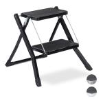 Sklápací rebrík s 2 úrovňami RD25626, čierny