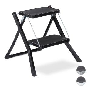 Sklápací rebrík s 2 úrovňami RD25626, čierny