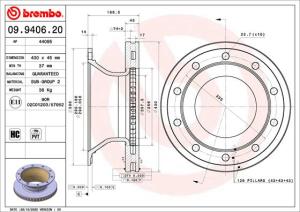 BREMBO Brzdový kotúč 09.9406.20