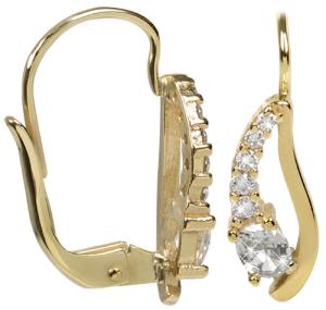 Brilio Zlaté náušnice s kubickými zirkónmi 239 001 00667