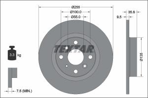 TEXTAR Brzdový kotúč 92338203