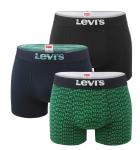LEVI`S -  boxerky 3PACK green color with multicolor Levi`s logo v darčekovom balení - limitovaná edícia